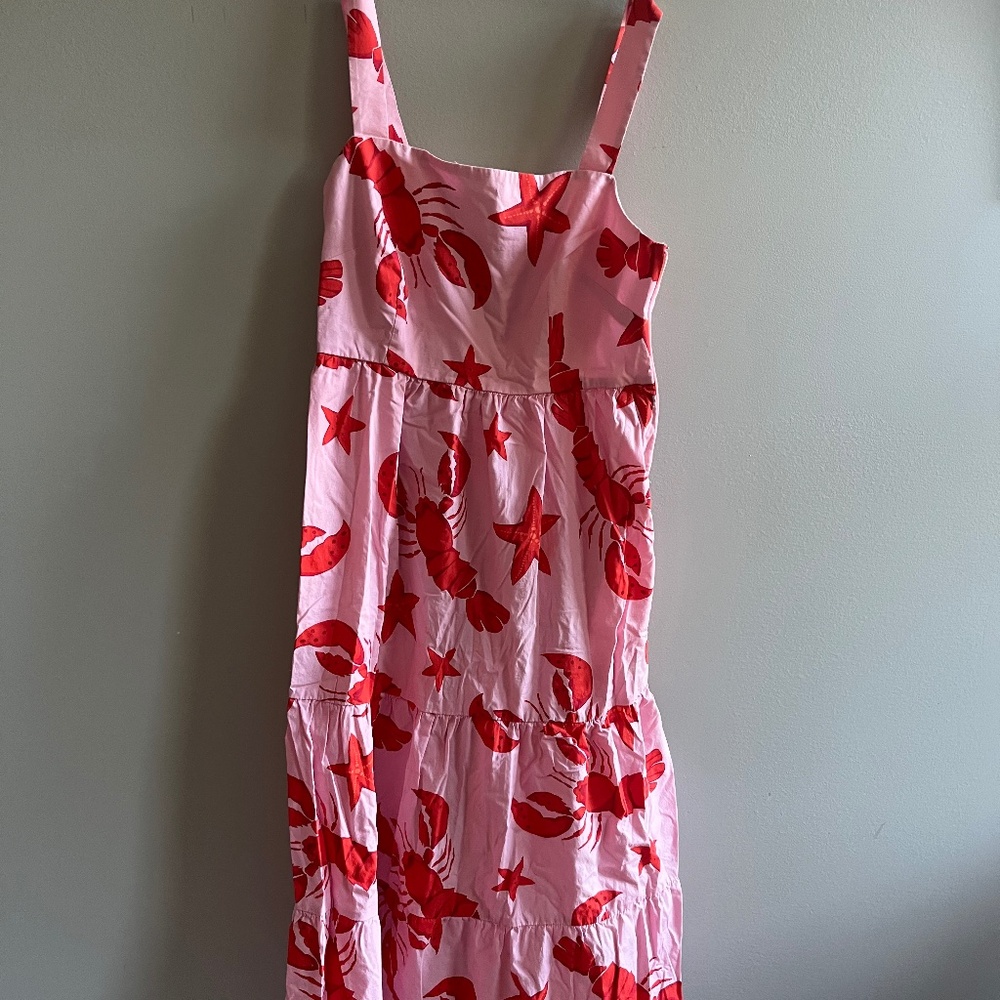 J crew pink lobster dress